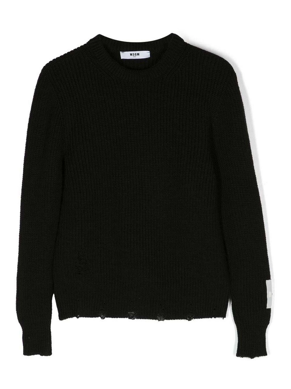 Distressed-Hem Waffle-Knit Jumper F3MSJBJP160110 (MSGM / ニット・セーター・カーディガン ) | MSGM (エムエスジーエム)