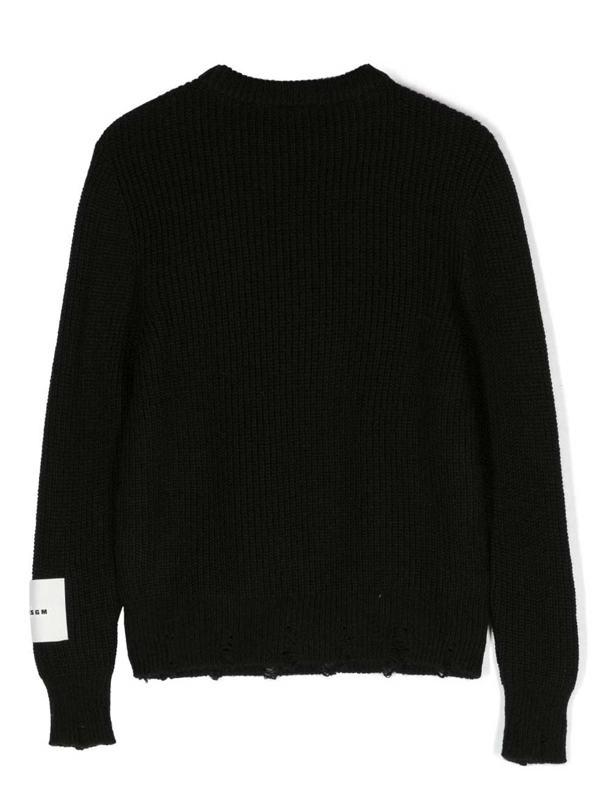 Distressed-Hem Waffle-Knit Jumper F3MSJBJP160110 (MSGM / ニット・セーター・カーディガン ) | MSGM (エムエスジーエム)(2)