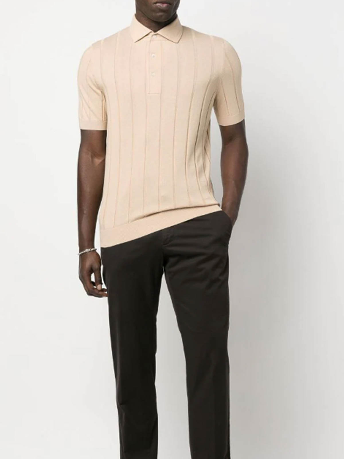 Ribbed polo EPLPMC66EP60020200 (LARDINI / ポロシャツ ) | LARDINI (ラルディーニ)(1)