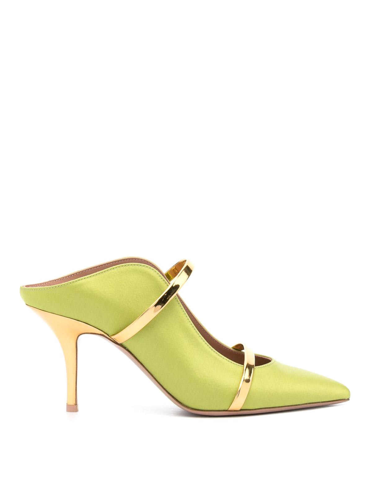 Green leather mules MAUREEN70389PEAGOLD (MALONE SOULIERS / サンダル ) | MALONE SOULIERS (マローン スリアーズ)