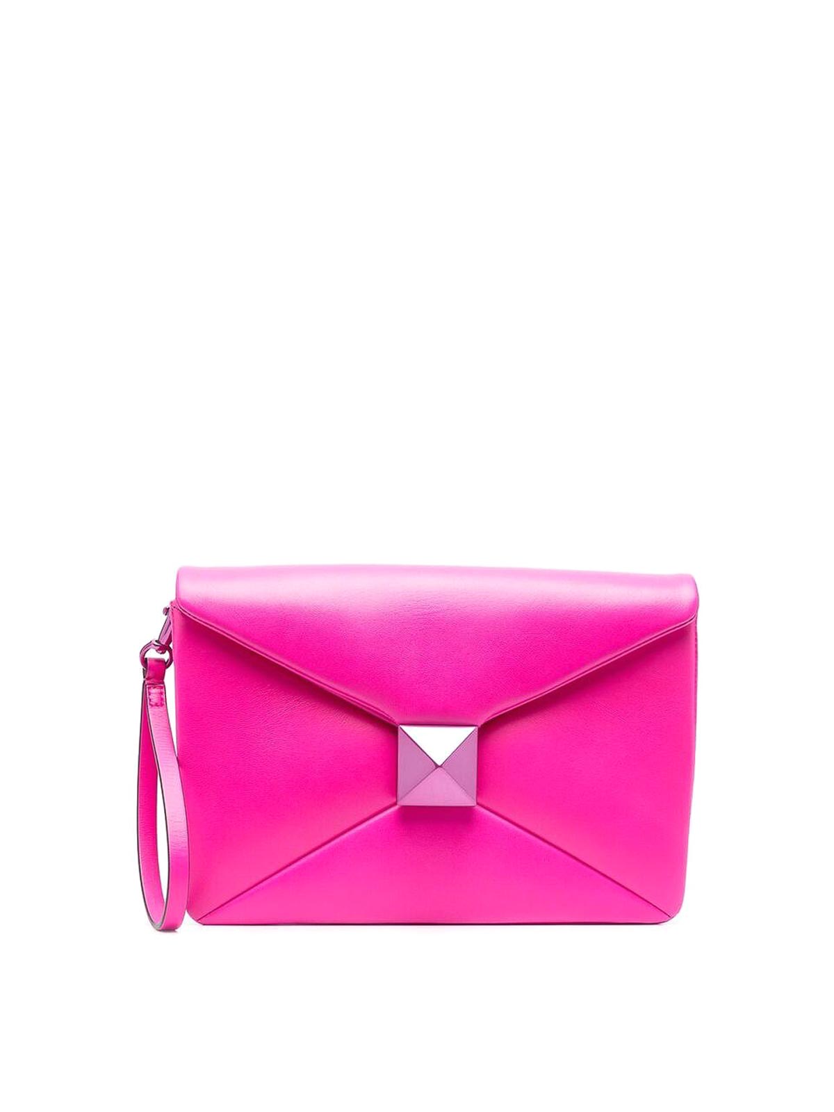 One stud clutch bag in fuchsia pink 1Y0B0B58BRLUWT (Valentino Garavani / クラッチバッグ・ポーチ ) | Valentino Garavani (ヴァレンティノ)