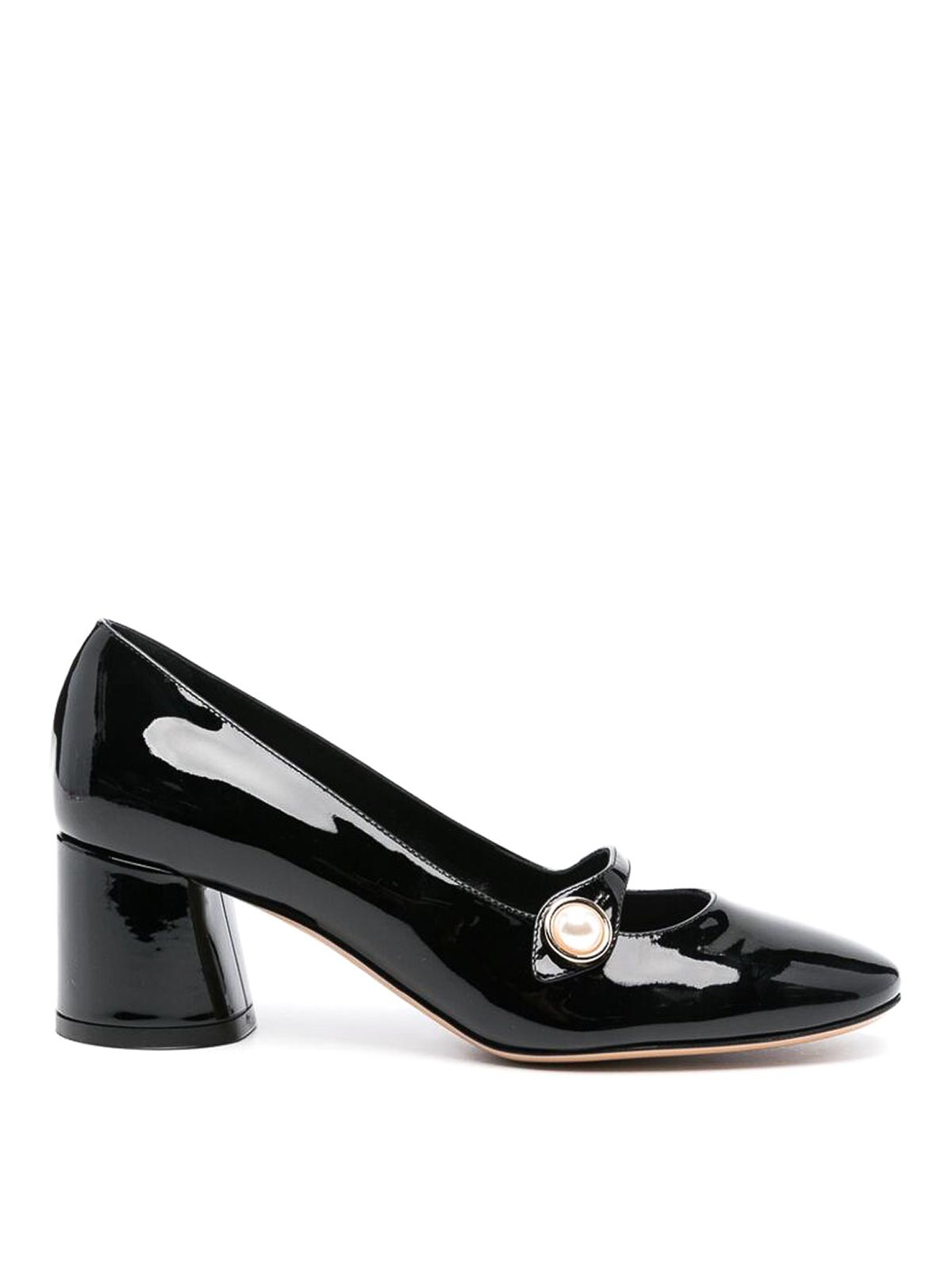Black round toe mid block slip-on shoes 1F952X0501TIFFA9000 (CASADEI / パンプス・ハイヒール ) | CASADEI (カサディ)
