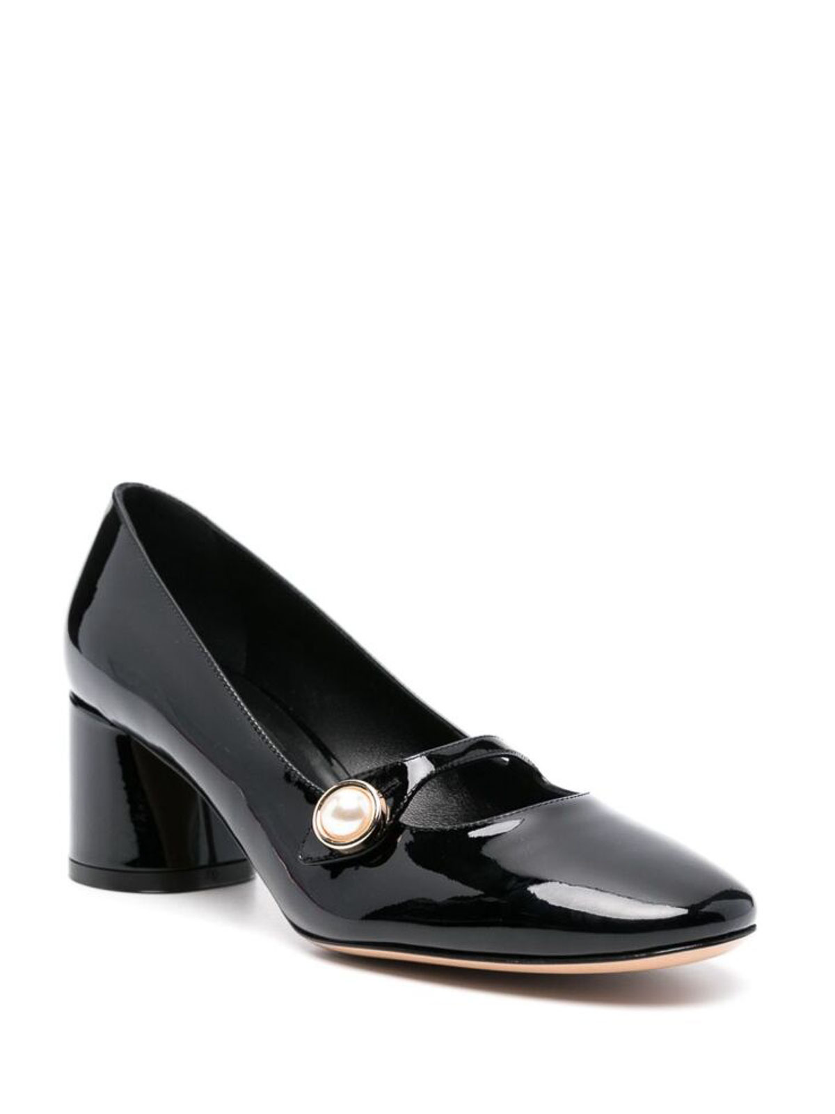Black round toe mid block slip-on shoes 1F952X0501TIFFA9000 (CASADEI / パンプス・ハイヒール ) | CASADEI (カサディ)(1)