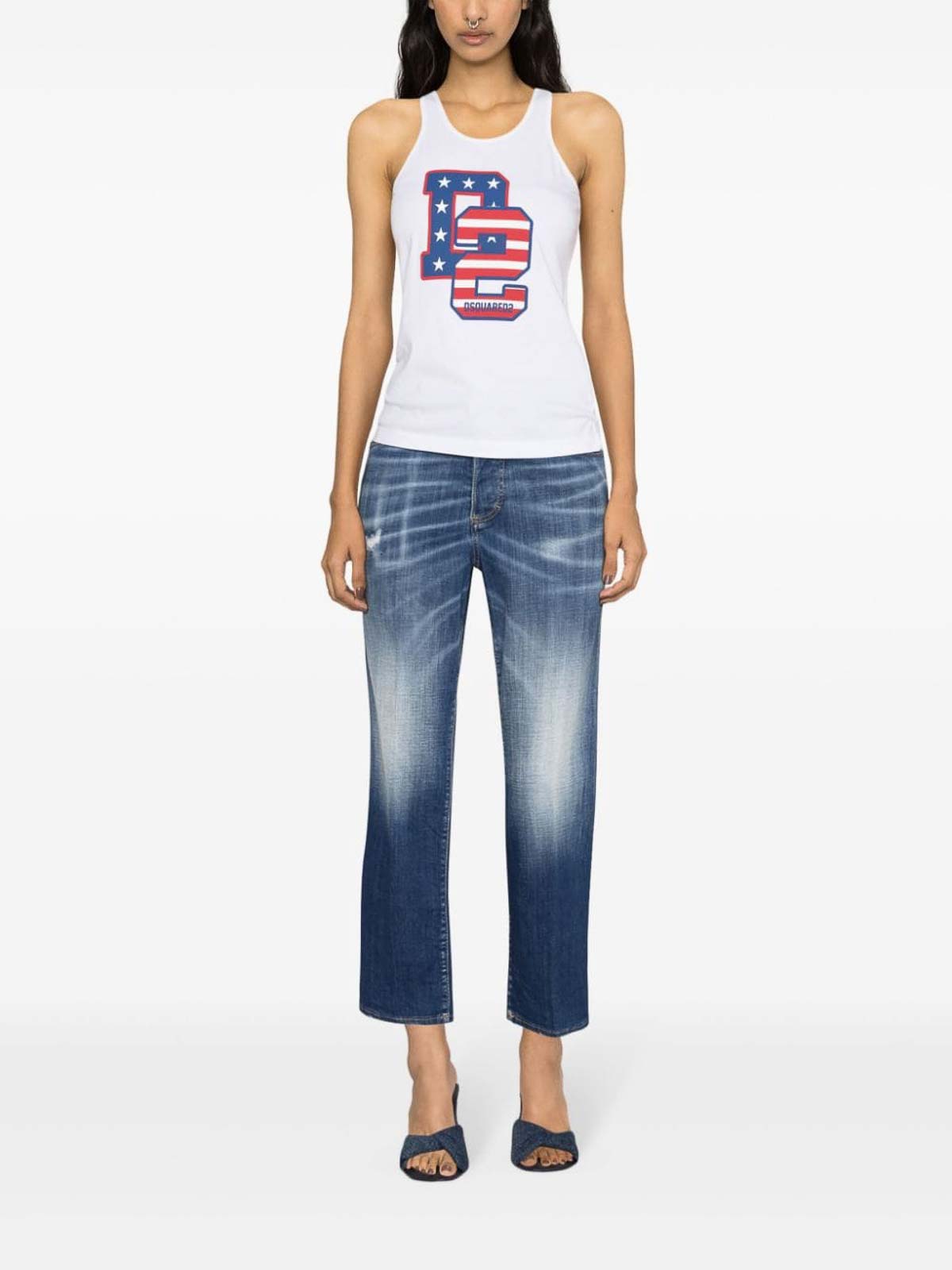 Logo-print cotton tank top S75NL0041S24668100 (Dsquared2 / タンクトップ・キャミソール ) | Dsquared2 (ディースクエアード)(1)