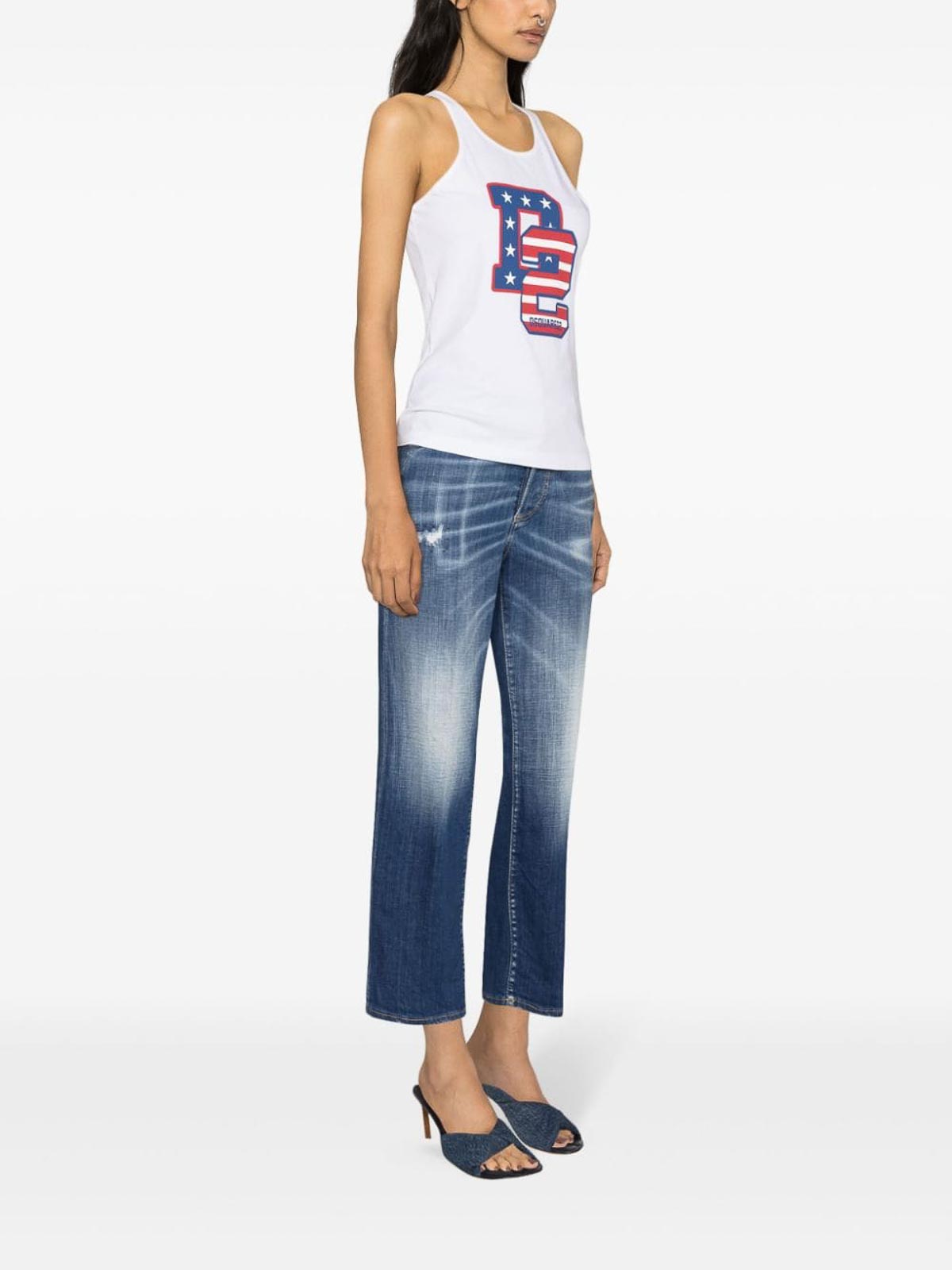 Logo-print cotton tank top S75NL0041S24668100 (Dsquared2 / タンクトップ・キャミソール ) | Dsquared2 (ディースクエアード)(3)