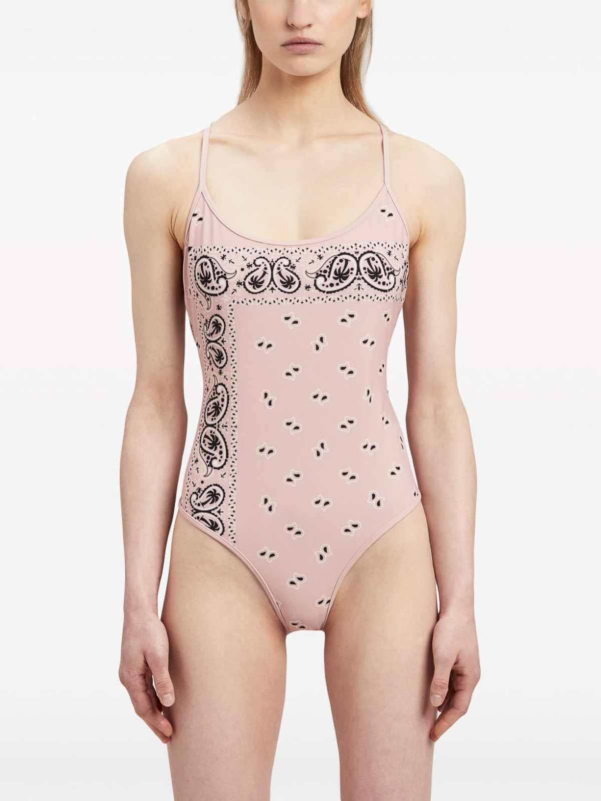 Paisley-print criss-cross swimsuit PWFC009S24FAB0023030 (Palm Angels / ワンピース・ドレス・オールインワン ) | Palm Angels (パームエンジェルス)(2)