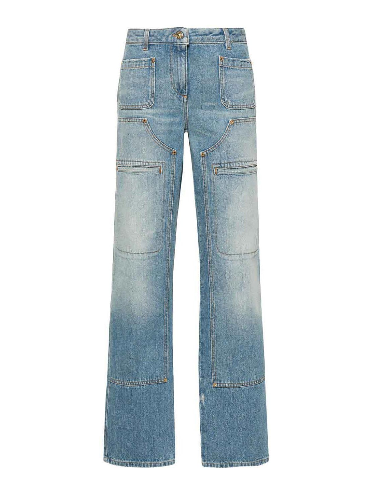 Knee-panel mid-rise straight jeans PWYA034S24DEN0014040 (Palm Angels / ジーンズ ) | Palm Angels (パームエンジェルス)