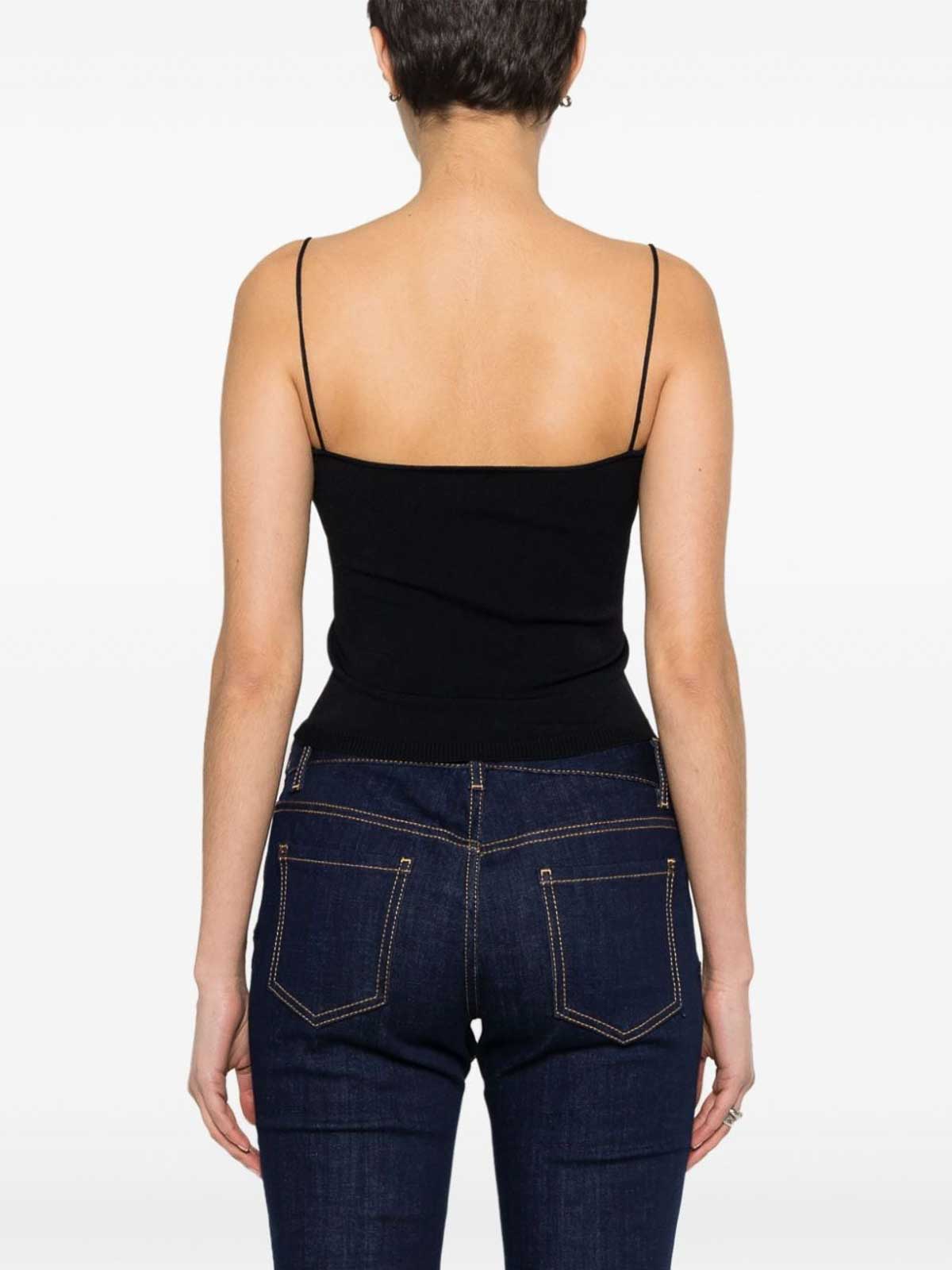 Logo-plaque knitted crop top S75HA1263S18435900 (Dsquared2 / タンクトップ・キャミソール ) | Dsquared2 (ディースクエアード)(2)