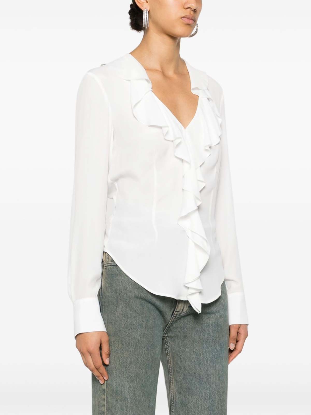 White Crepe Ruffled Dress RA4142T333214300 (BLUGIRL / ワンピース・ドレス・オールインワン ) | BLUGIRL (ブルーガール)(3)