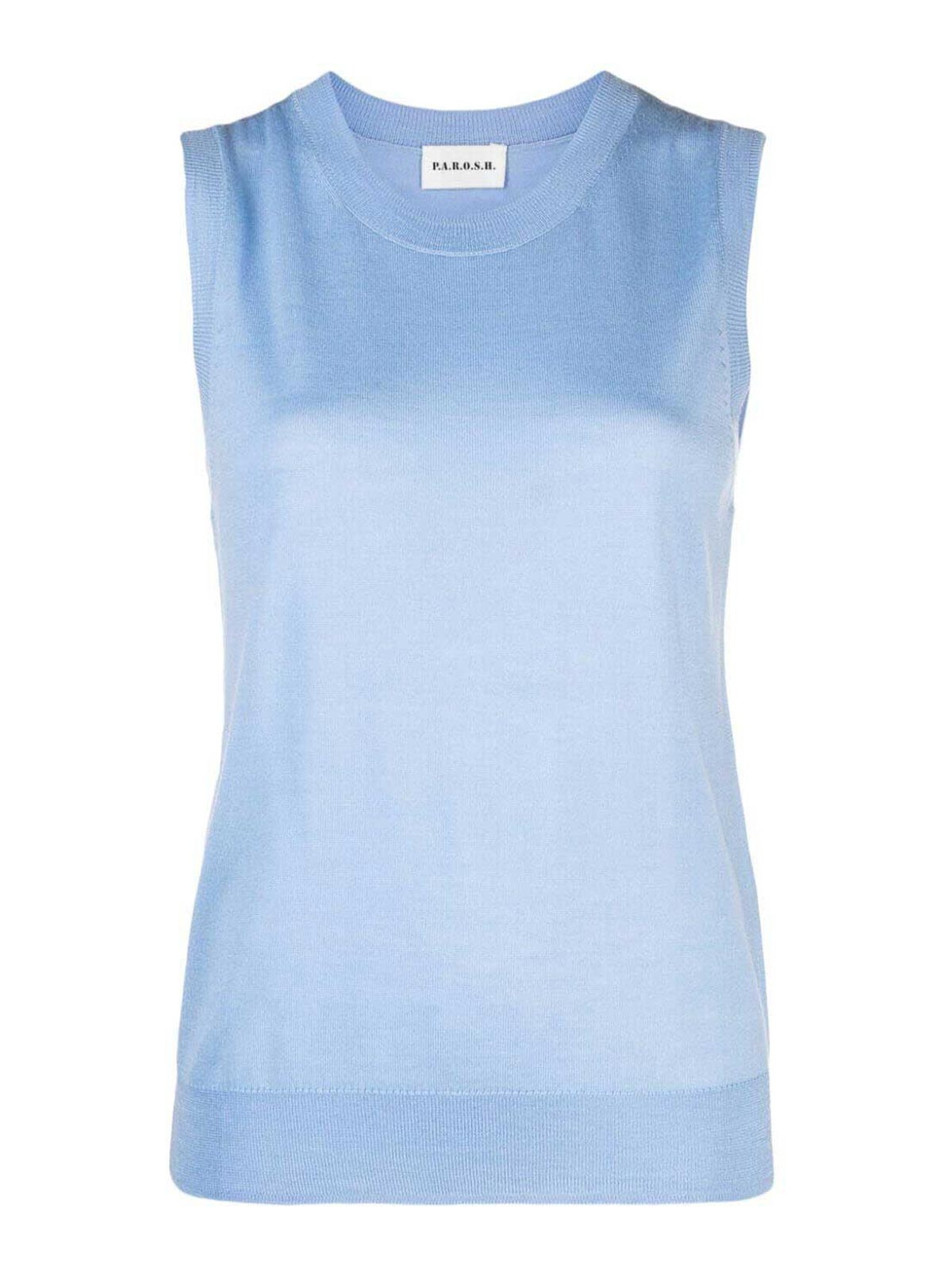 Sleeveless crew neck sweater D500677LINFA078 (P.A.R.O.S.H. / タンクトップ・キャミソール ) | P.A.R.O.S.H. (パロッシュ)