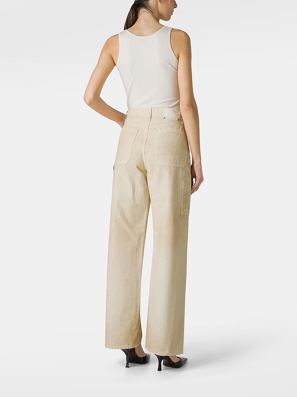 High-Waisted Wide-Leg Cotton Pants GWP01687P00148315103 (Golden Goose / パンツ ) | Golden Goose (ゴールデングース)(2)