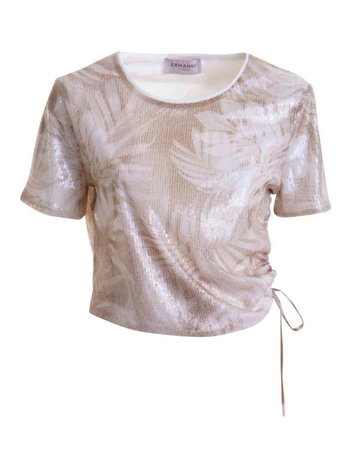Round Neck Sequin Top D44EL027EB8MF183 (ERMANNO SCERVINO / Tシャツ・カットソー ) | ERMANNO SCERVINO (エルマンノ シェルヴィーノ)
