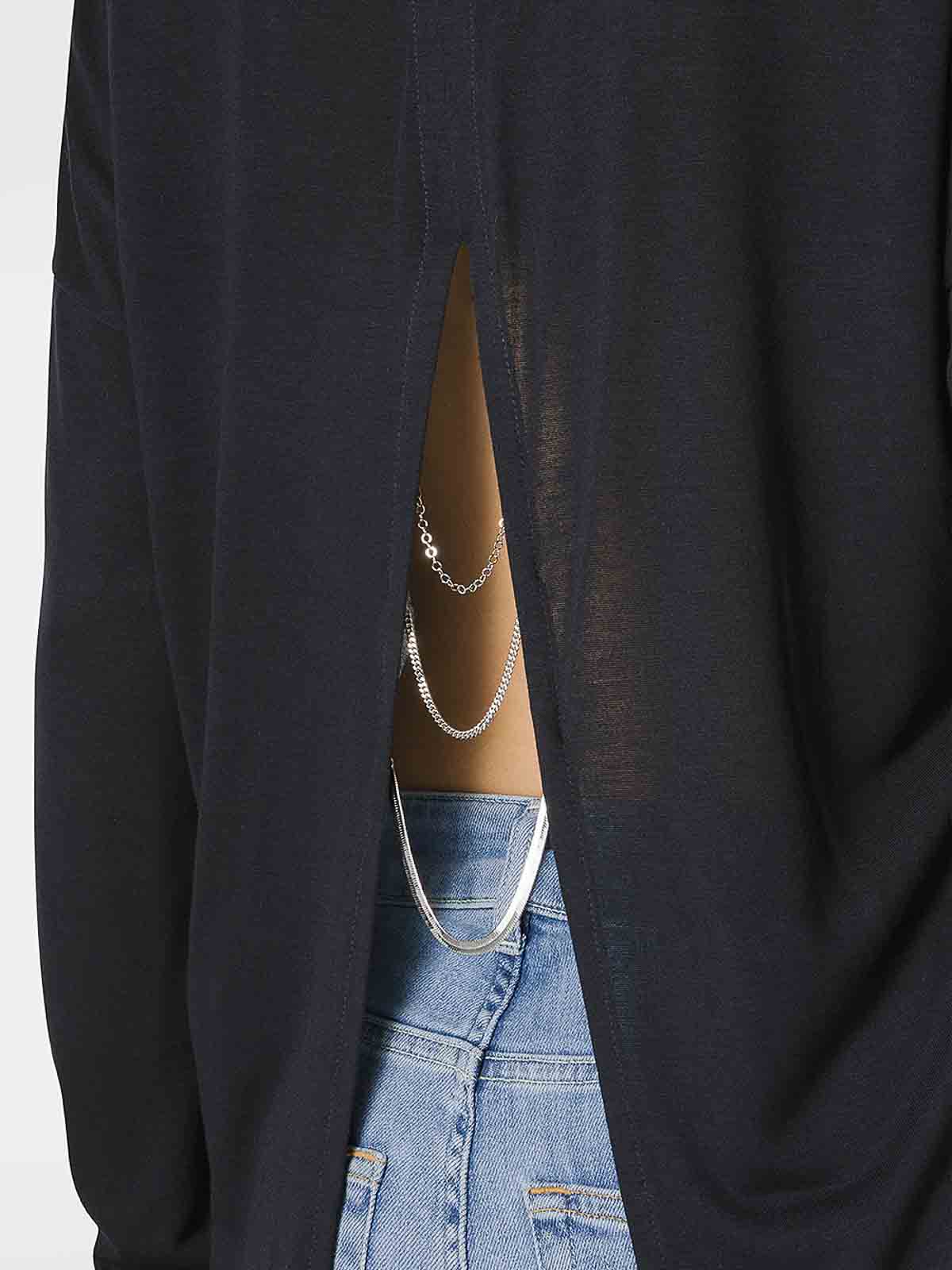 Viscose V-Neck T-Shirt With Chain Detail S993JF0337DHI9DD999 (DONDUP / Tシャツ・カットソー ) | DONDUP (ドンダップ)(3)