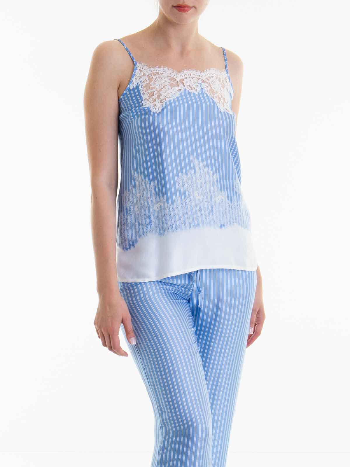 V Neck Sleeveless Striped Top D44EL043EC2MF759 (ERMANNO SCERVINO / タンクトップ・キャミソール ) | ERMANNO SCERVINO (エルマンノ シェルヴィーノ)(2)