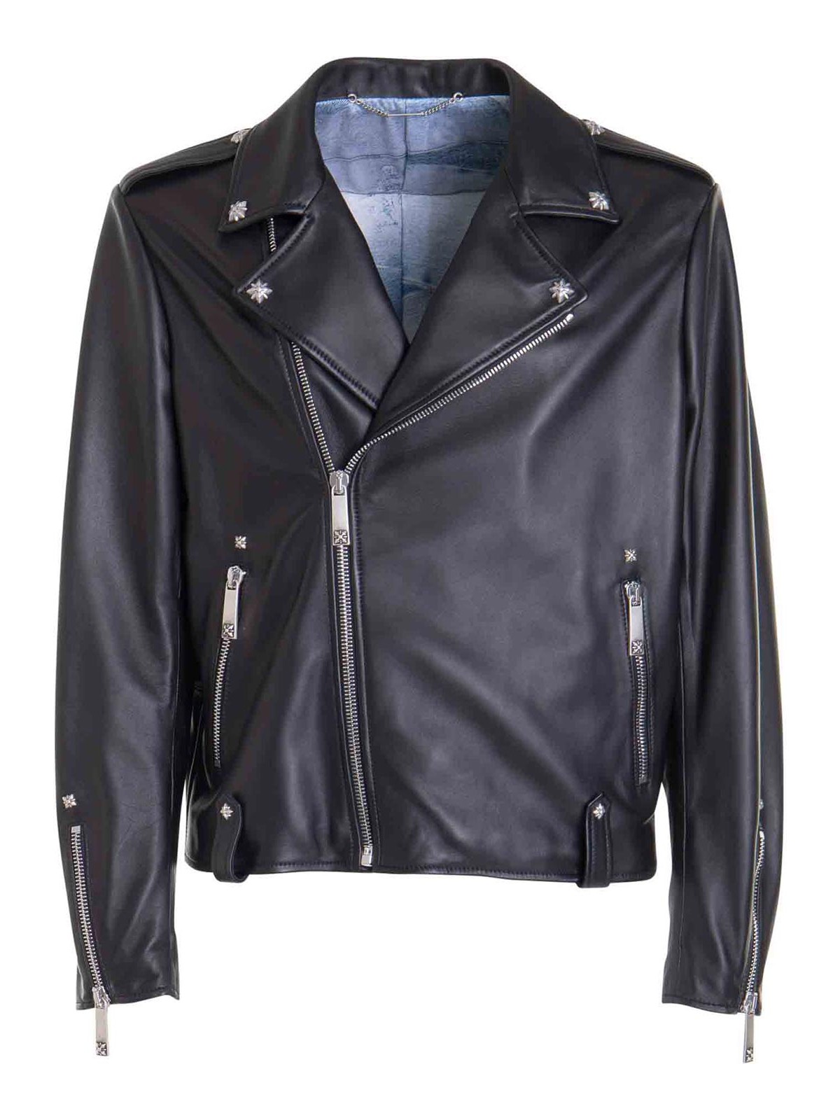 Notched Lapel Zip Jacket RUP24001GBC1BLACK (JOHN RICHMOND / レザー&ファージャケット・コート ) | JOHN RICHMOND (ジョン リッチモンド)