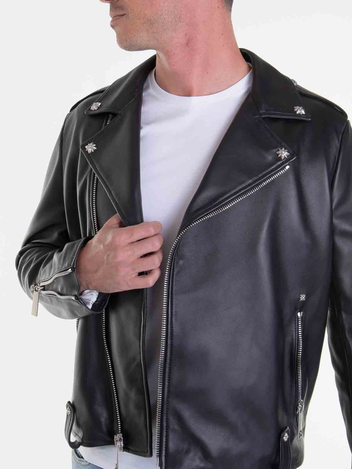 Notched Lapel Zip Jacket RUP24001GBC1BLACK (JOHN RICHMOND / レザー&ファージャケット・コート ) | JOHN RICHMOND (ジョン リッチモンド)(4)