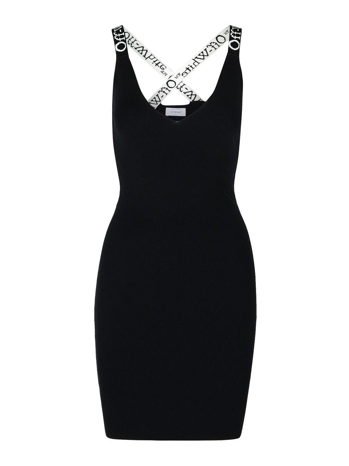 Black Iscose Blend Dress OWHI022F24KNI0011001 (Off-White / ワンピース・ドレス・オールインワン ) | Off-White (オフホワイト)