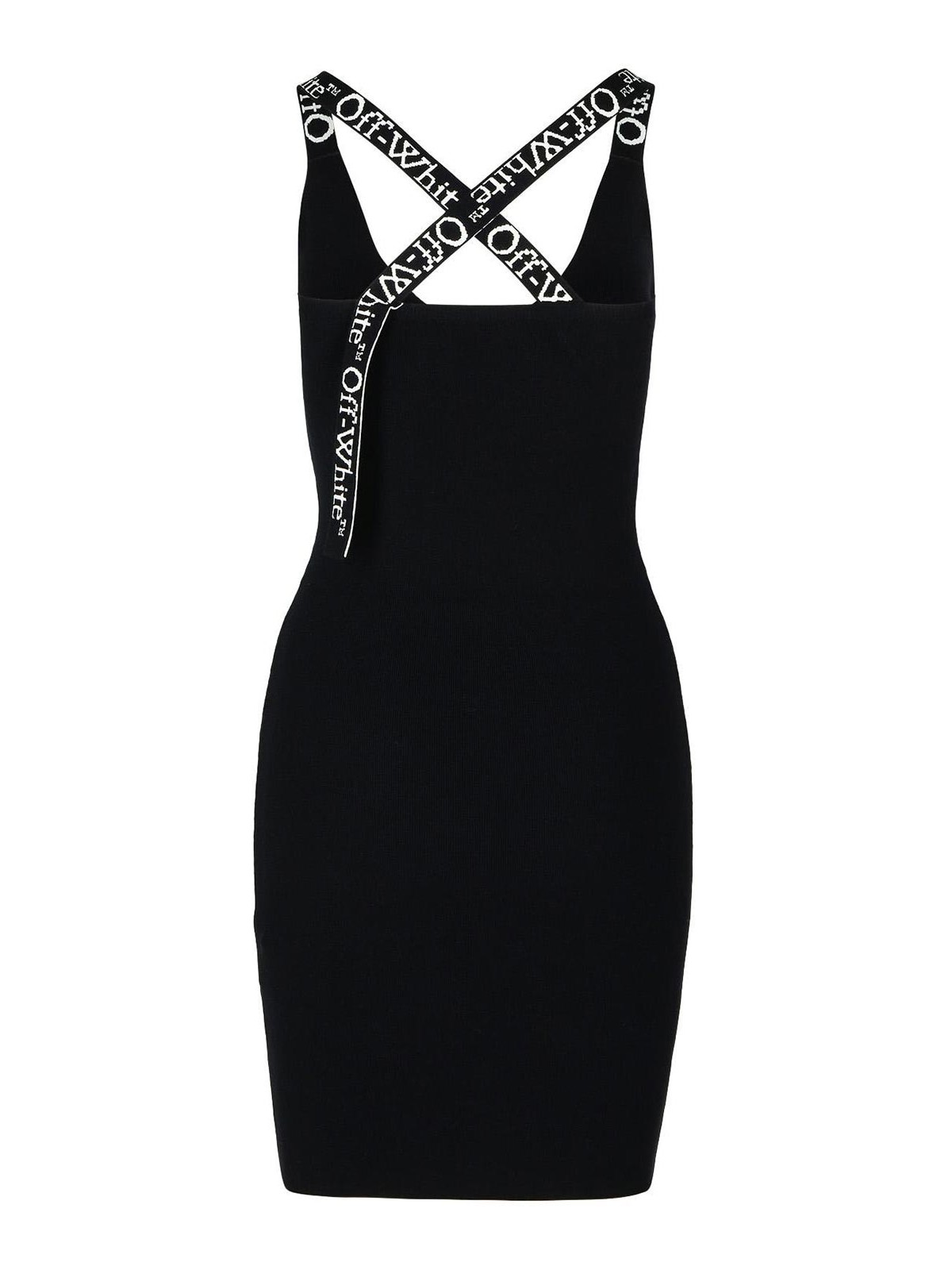 Black Iscose Blend Dress OWHI022F24KNI0011001 (Off-White / ワンピース・ドレス・オールインワン ) | Off-White (オフホワイト)(1)