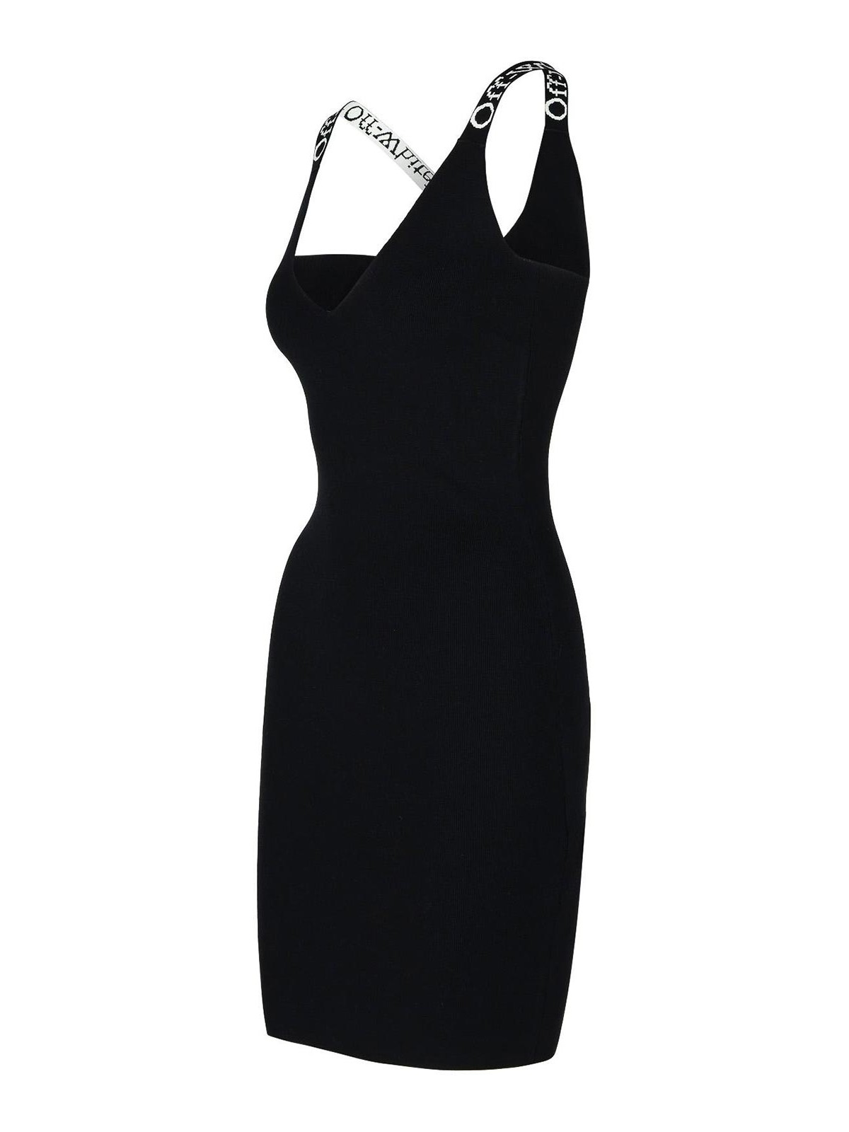 Black Iscose Blend Dress OWHI022F24KNI0011001 (Off-White / ワンピース・ドレス・オールインワン ) | Off-White (オフホワイト)(2)