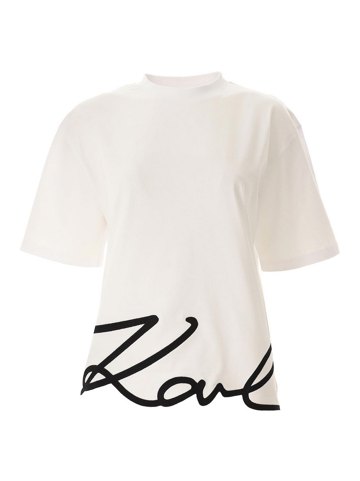Karl Signature Hem T-Shirt 226W1703100 (KARL LAGERFELD / Tシャツ・カットソー ) | KARL LAGERFELD (カール・ラガーフェルド)