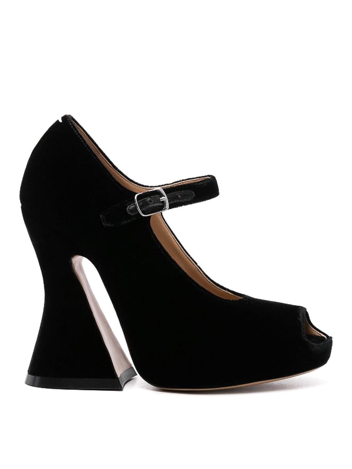 Velvet Peep-Toe Sandals S58WL0263P1788T8013 (Maison Margiela / パンプス・ハイヒール ) | Maison Margiela (メゾン マルジェラ)