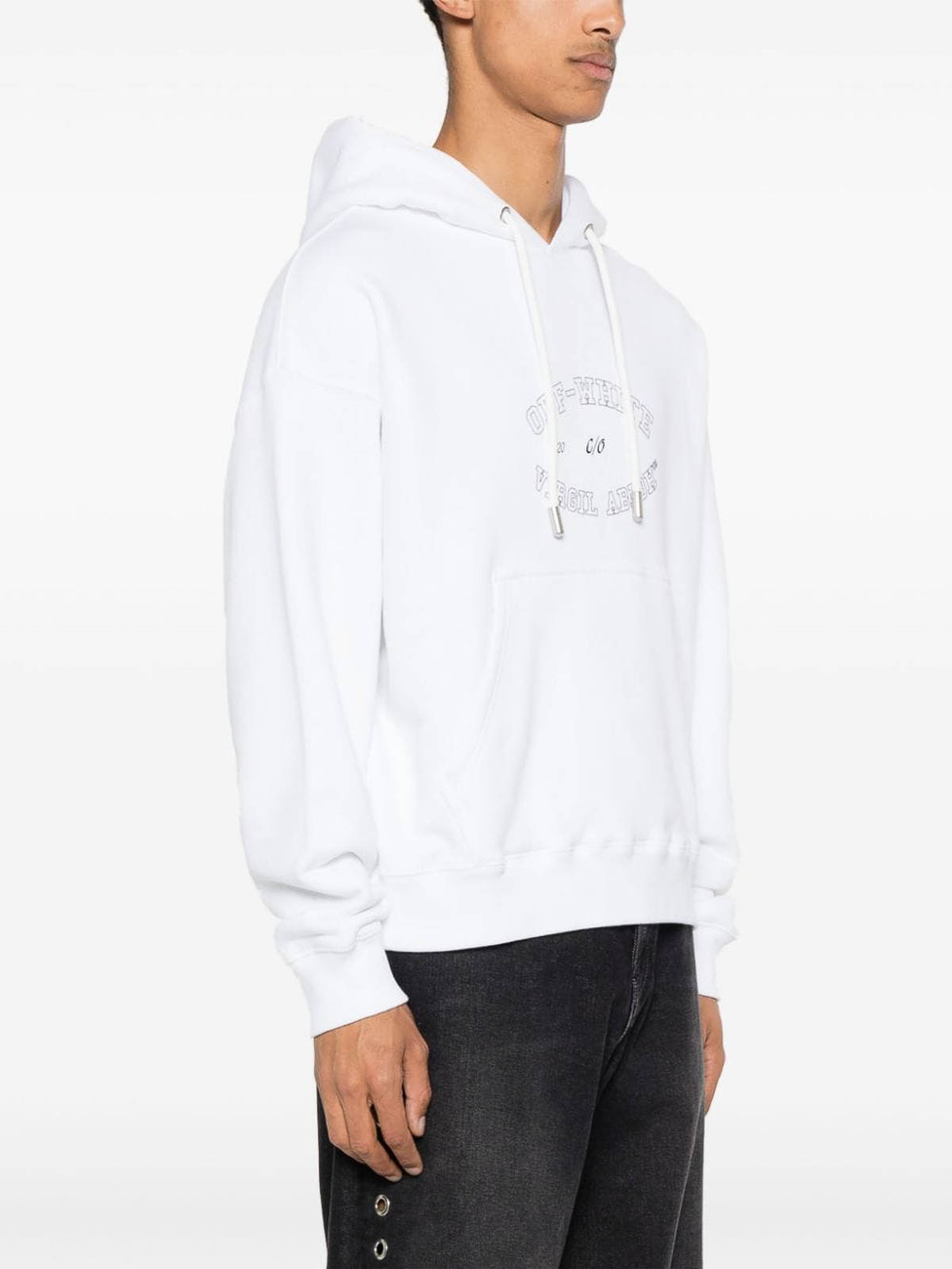 Cotton Hoodie With Print OMBB085F24FLE00S0110 (Off-White / スウェット・フーディー ) | Off-White (オフホワイト)(3)