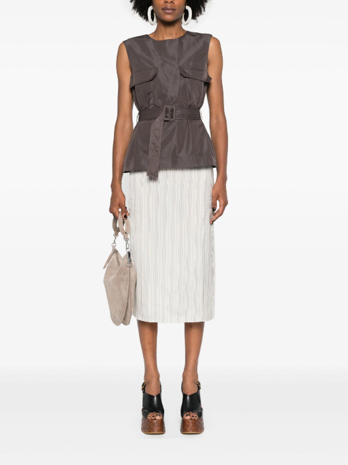 Sleeveless Belted Top D313031PESCA067 (P.A.R.O.S.H. / タンクトップ・キャミソール ) | P.A.R.O.S.H. (パロッシュ)(4)