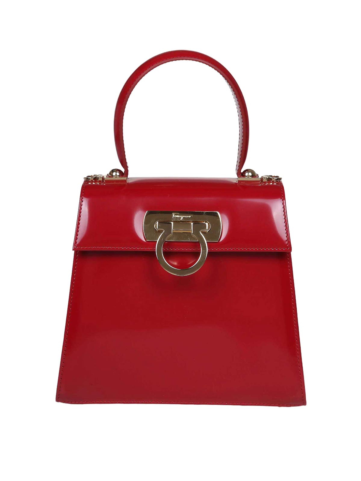 Top Handle S Bag In Red Calfskin 212193ROSSO (FERRAGAMO / ハンドバッグ・ショルダーバッグ ) | FERRAGAMO (フェラガモ)