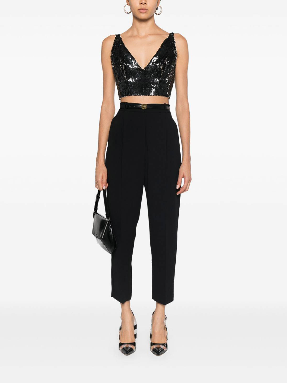 Grand Sequinned Crop Top D311615GRAND813 (P.A.R.O.S.H. / タンクトップ・キャミソール ) | P.A.R.O.S.H. (パロッシュ)(1)