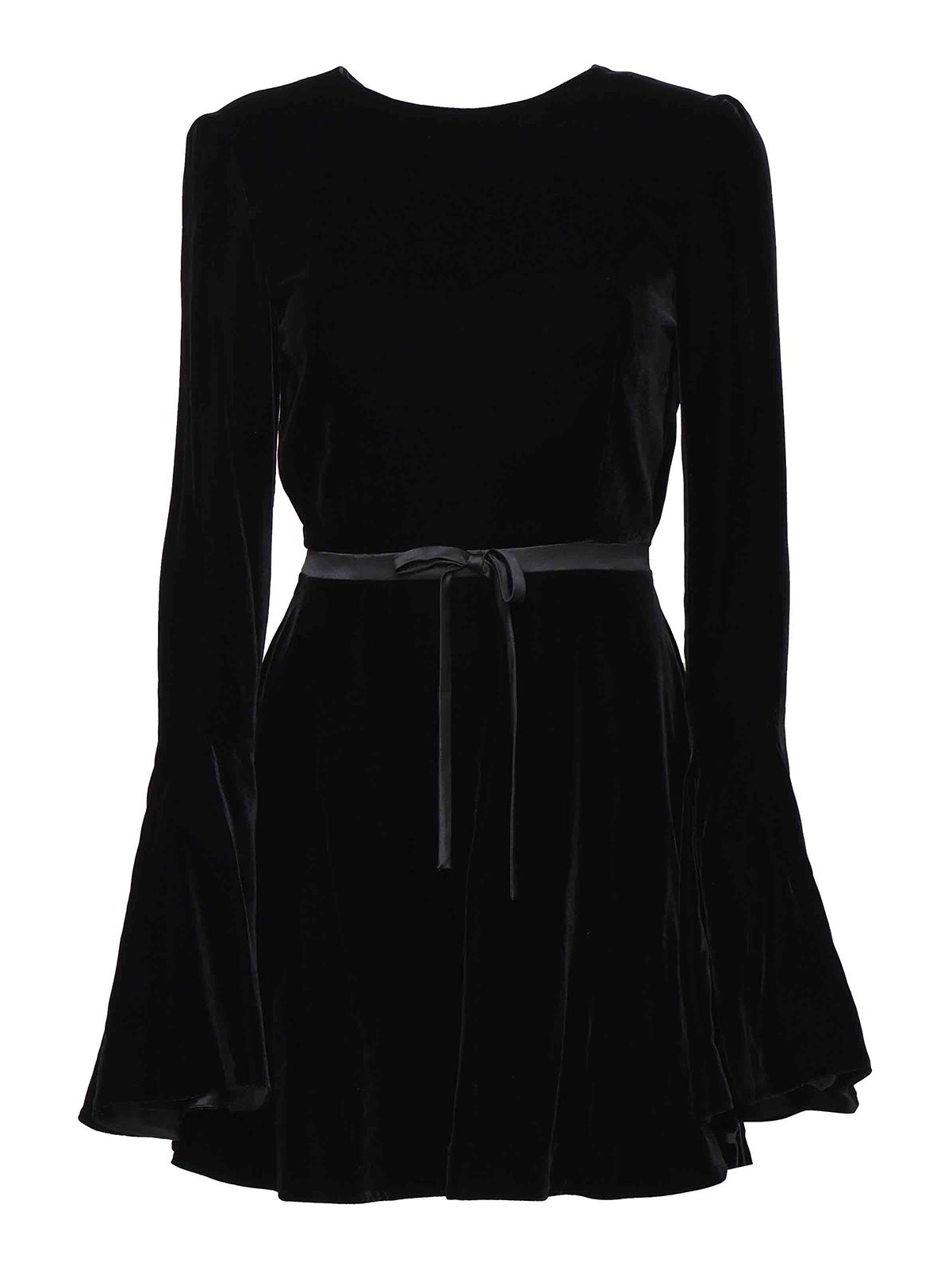 Pleated Dress With Open Back In Velvet 803917Y1H021000 (Saint Laurent / コート・ダウン ) | Saint Laurent (サンローラン)