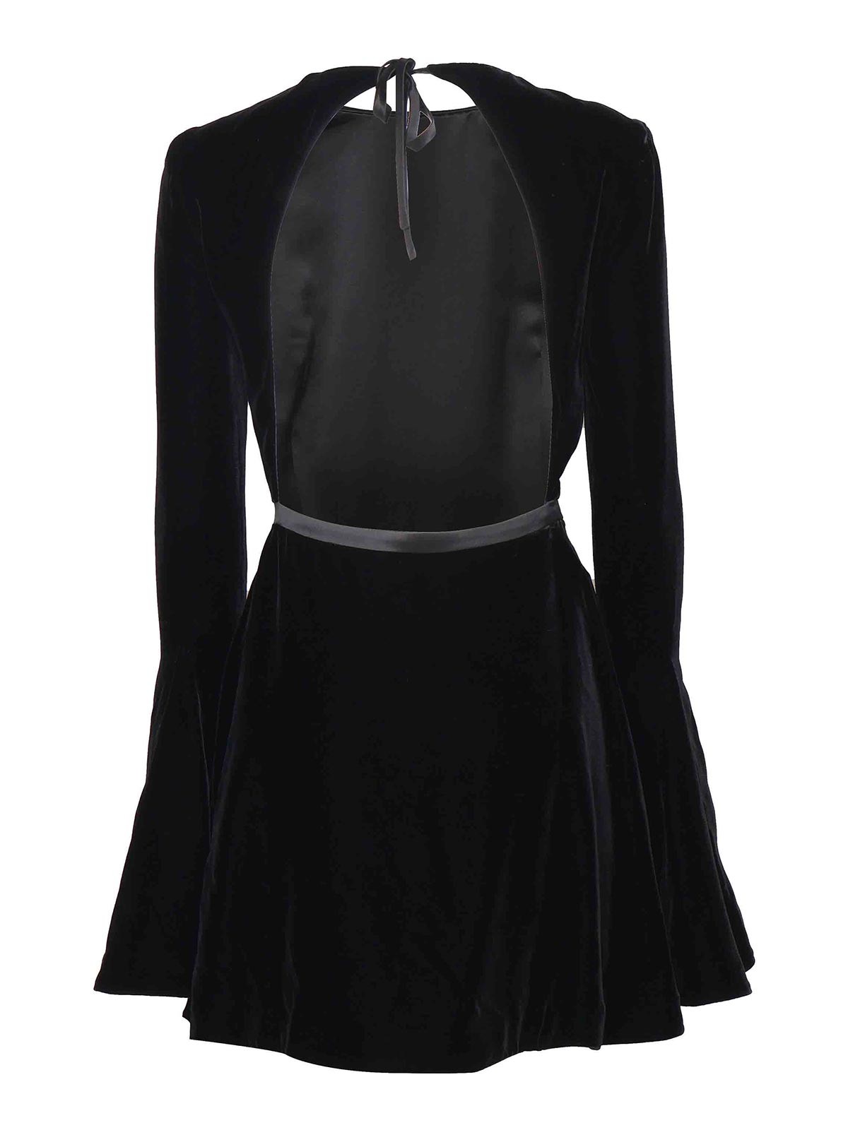 Pleated Dress With Open Back In Velvet 803917Y1H021000 (Saint Laurent / コート・ダウン ) | Saint Laurent (サンローラン)(1)
