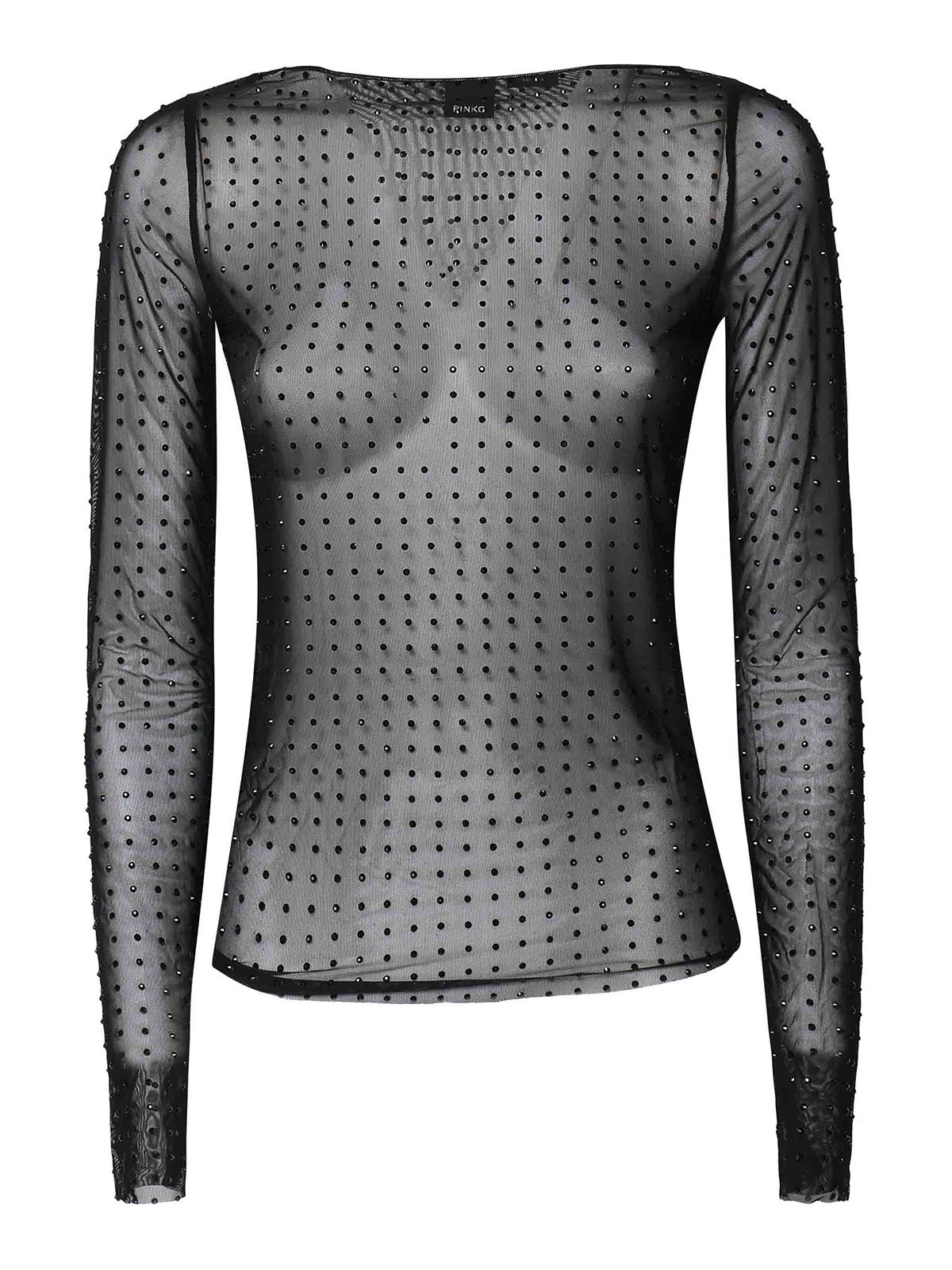 Transparent Rouen Sweater With Stones 103911A220Z99 (PINKO / Tシャツ・カットソー ) | PINKO (ピンコ)