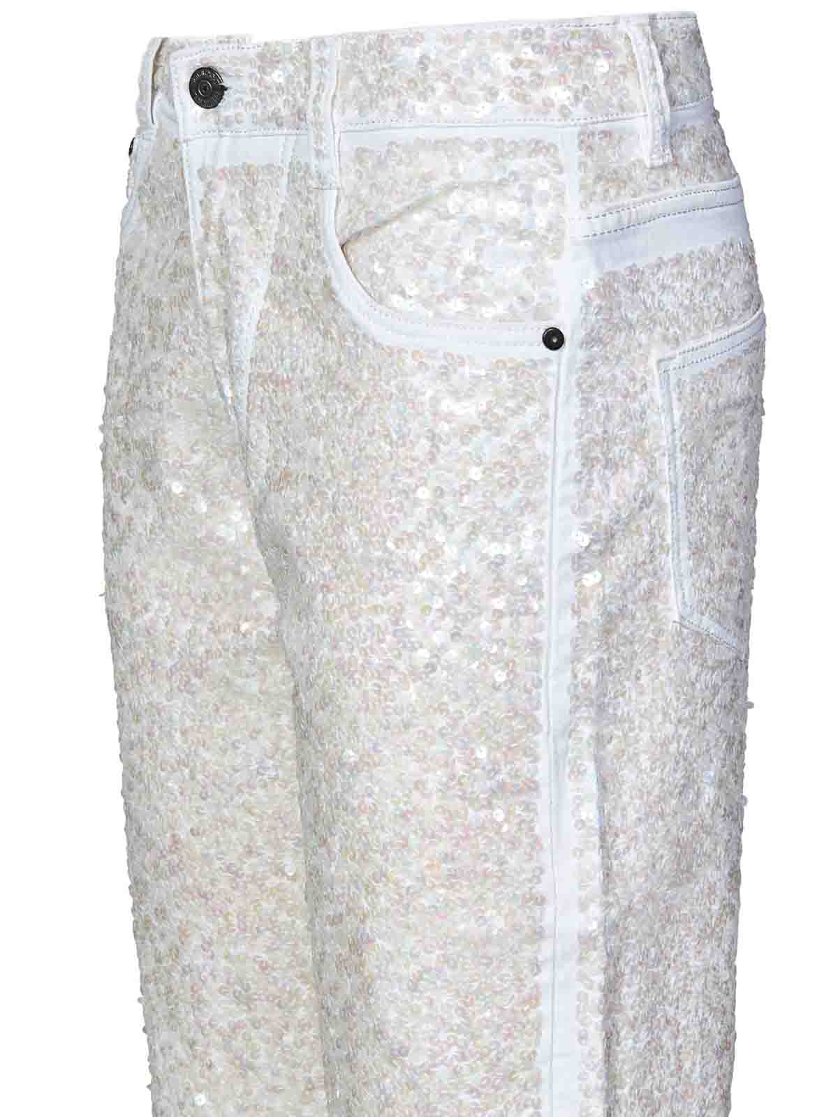 White Stretch Cotton Denim Straight-Leg Jeans D230726802 (P.A.R.O.S.H. / ジーンズ ) | P.A.R.O.S.H. (パロッシュ)(2)