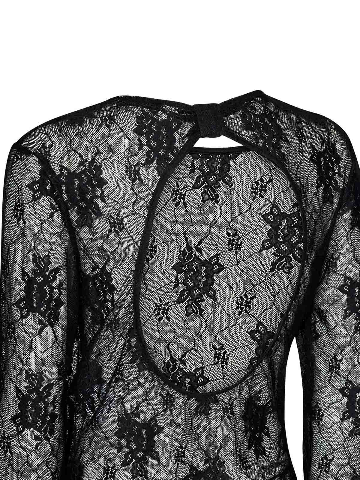 Black Lace Long-Sleeved Crewneck Top 24AJT0036PA0491U9000 (NINA RICCI / Tシャツ・カットソー ) | NINA RICCI (ニナ リッチ)(2)