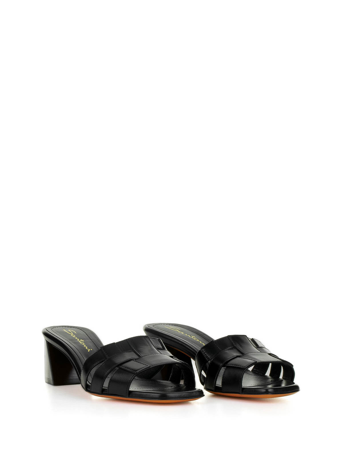 Black Leather Slipper WHNA70831HA3TACGN01 (Santoni / サンダル ) | Santoni (サントーニ)(1)