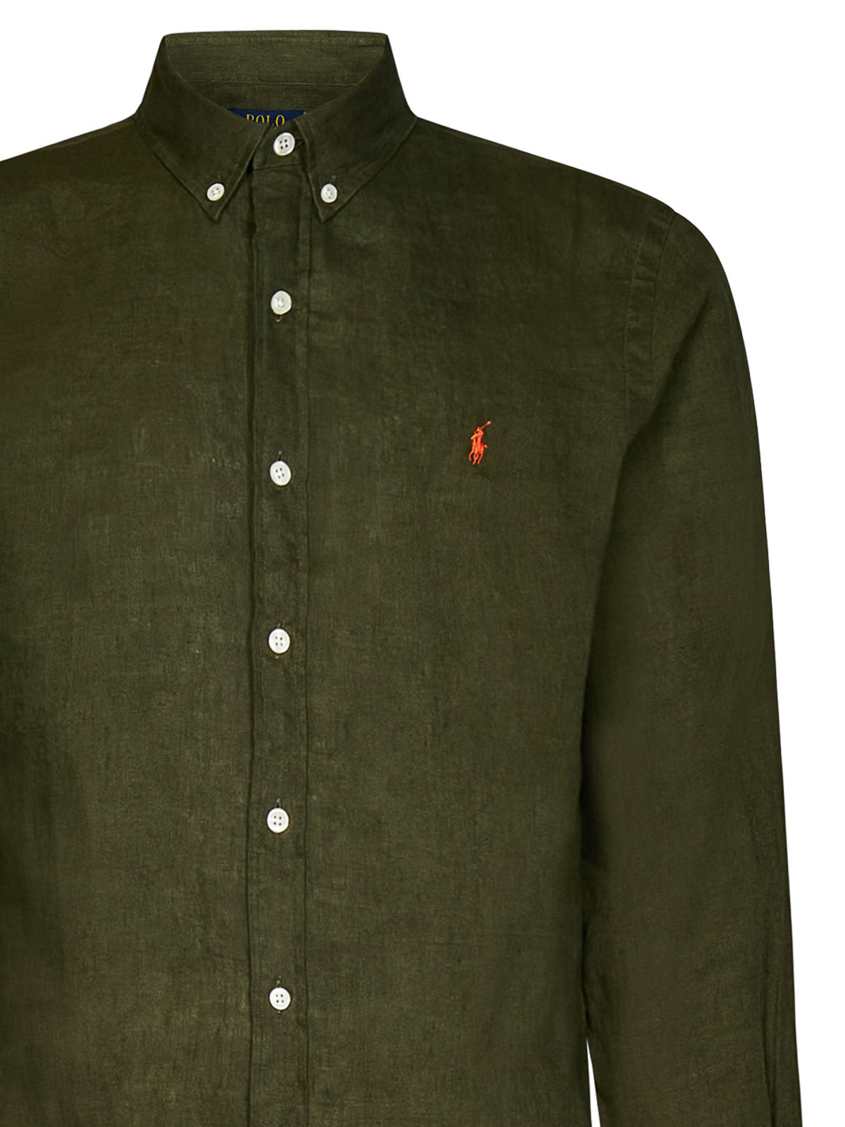 Army green slim-fit linen shirt 710829443016 (Polo Ralph Lauren / シャツ・ブラウス ) | Polo Ralph Lauren (ポロ ラルフ ローレン)(2)