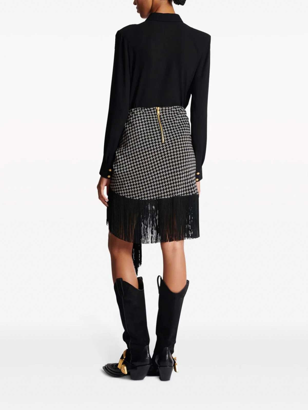 Fringed Silk Scarf Skirt CF1LC225SD29EDK (Balmain / スカート ) | Balmain (バルマン)(3)