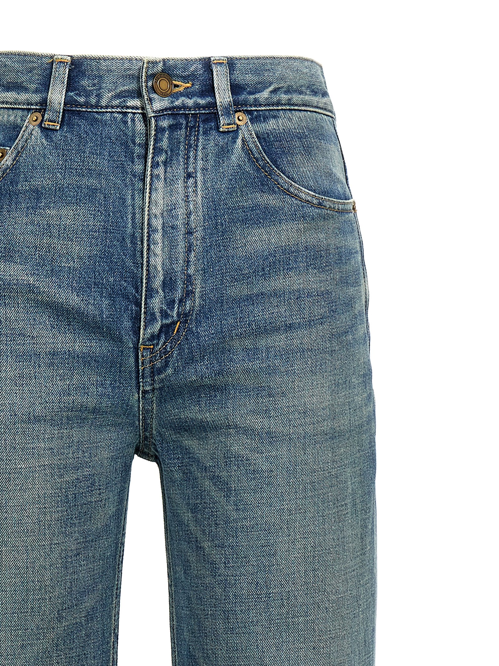 デニム・ジーパン Saint Laurent SS25 70'S DENIM PANT (823599YI863 4293) Saint Laurent 70's Jeans in Vintage Denim | Saks Fifth Avenue
