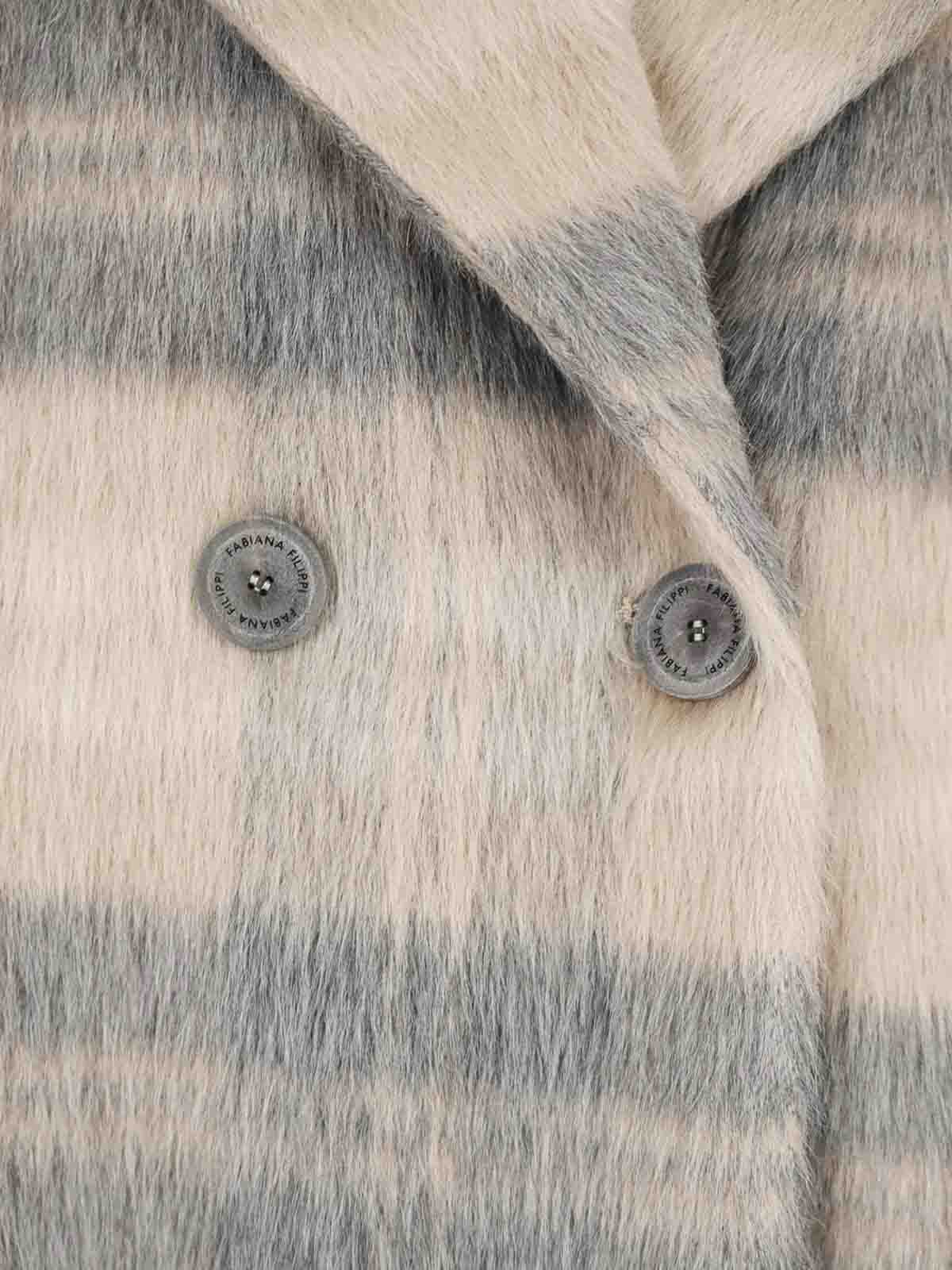 Double-breasted Gray Pink Checked Coat CTD223F556H857VR1 (FABIANA FILIPPI / コート ) | FABIANA FILIPPI (ファビアナフィリッピ)(2)