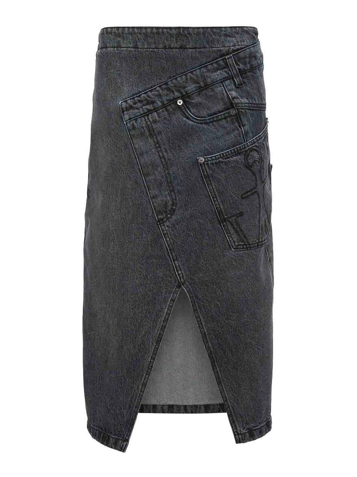 Twisted Denim Midi Skirt DK0023PG1195929 (JW Anderson / スカート ) | JW Anderson (ジェイダブリュー アンダーソン)