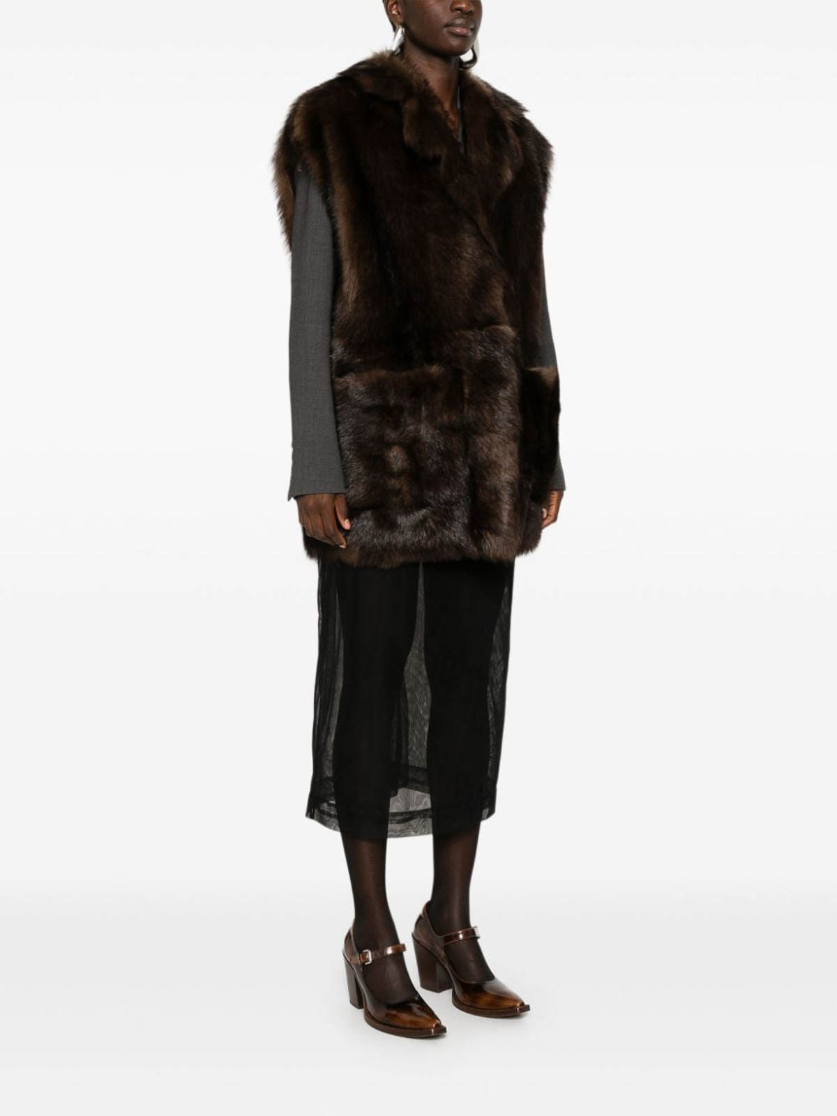 Fur Gilet 59463SOOO15PFF0343 (Prada / レザー&ファージャケット・コート ) | Prada (プラダ)(2)