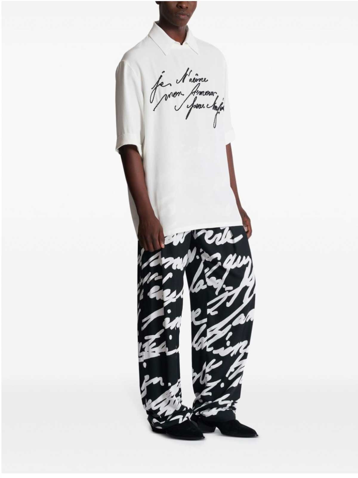 Love Letter Emb Top W/ Shirt Collar White EH1AM055VB000FA (Balmain / シャツ・ブラウス ) | Balmain (バルマン)(2)