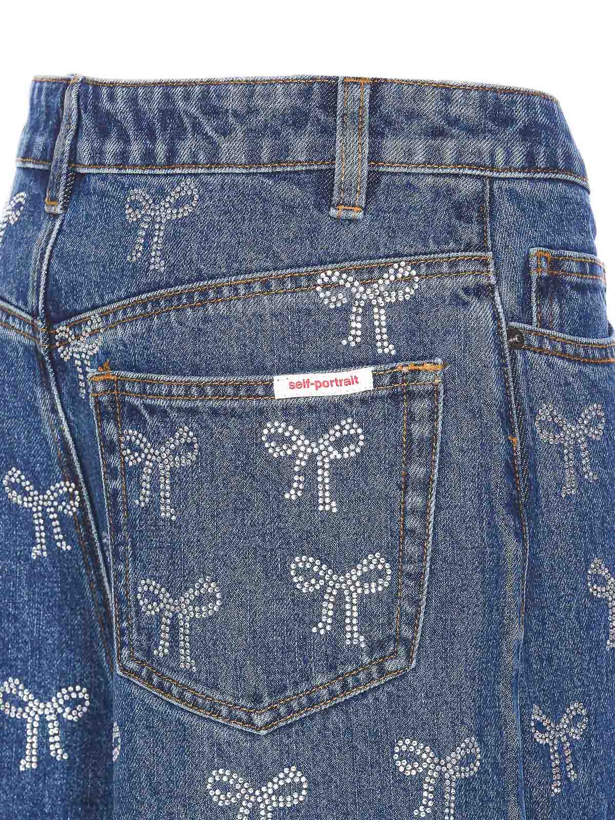 Rhinestone Bow Denim Jeans 812PBLUE (self-portrait / ジーンズ ) | self-portrait (セルフ・ポートレイト)(2)