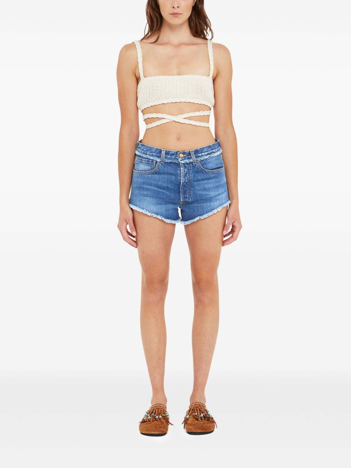 Fringed Denim Shorts LWYC009R25DEN0024700 (ALANUI / ショートパンツ ) | ALANUI (アラヌイ)(2)