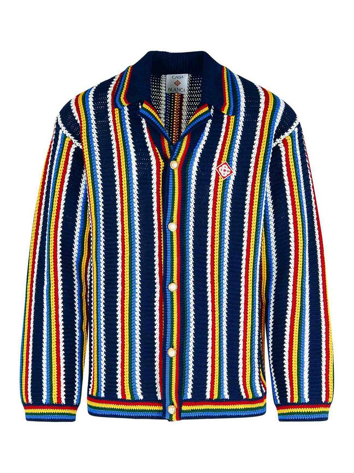 Crochet Multicolor Cotton Cardigan MPS25KW83601 (Casablanca / ニット・セーター・カーディガン ) | Casablanca (カサブランカ)
