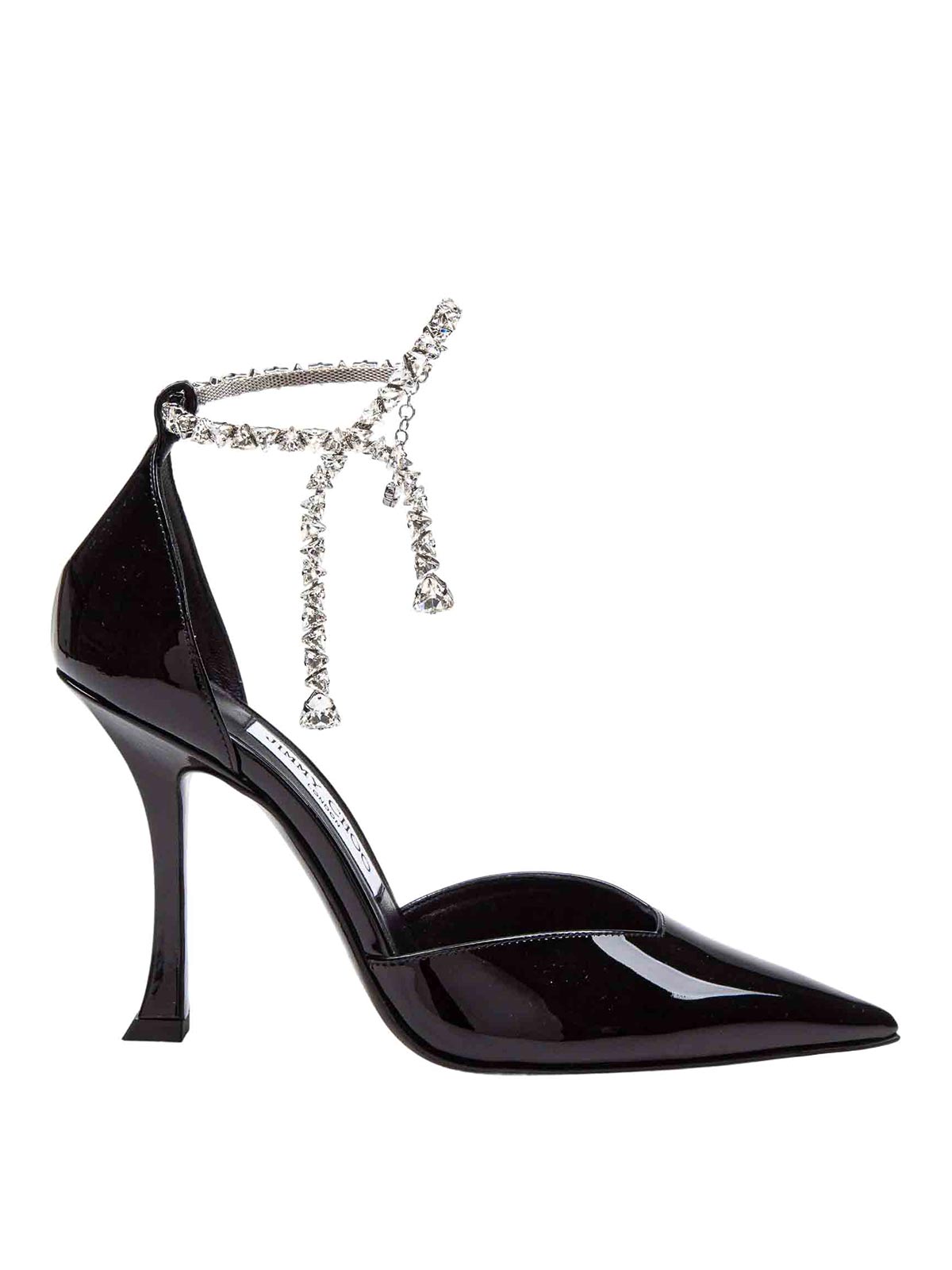 Stevie 100 Patent Sandal With Crystal Anklet (JIMMY CHOO