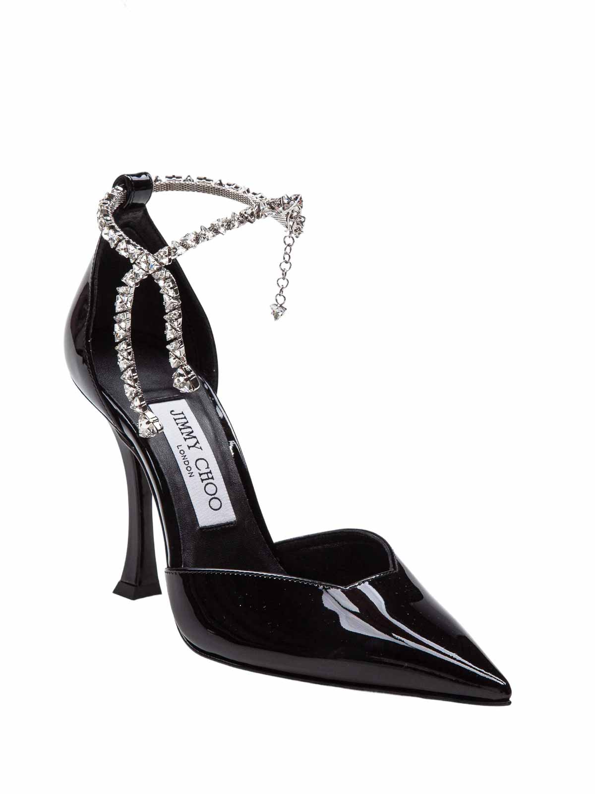 Stevie 100 Patent Sandal With Crystal Anklet (JIMMY CHOO