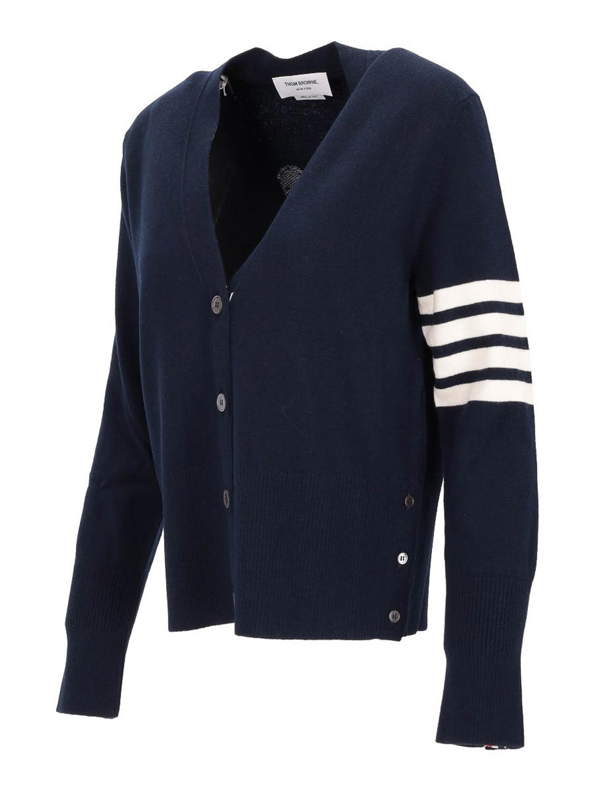 V Neck Cardigan In Merino Wool 4 Bar Stripe FKC618AY1029415 (Thom Browne / ニット・セーター・カーディガン ) | Thom Browne (トム・ブラウン)(1)