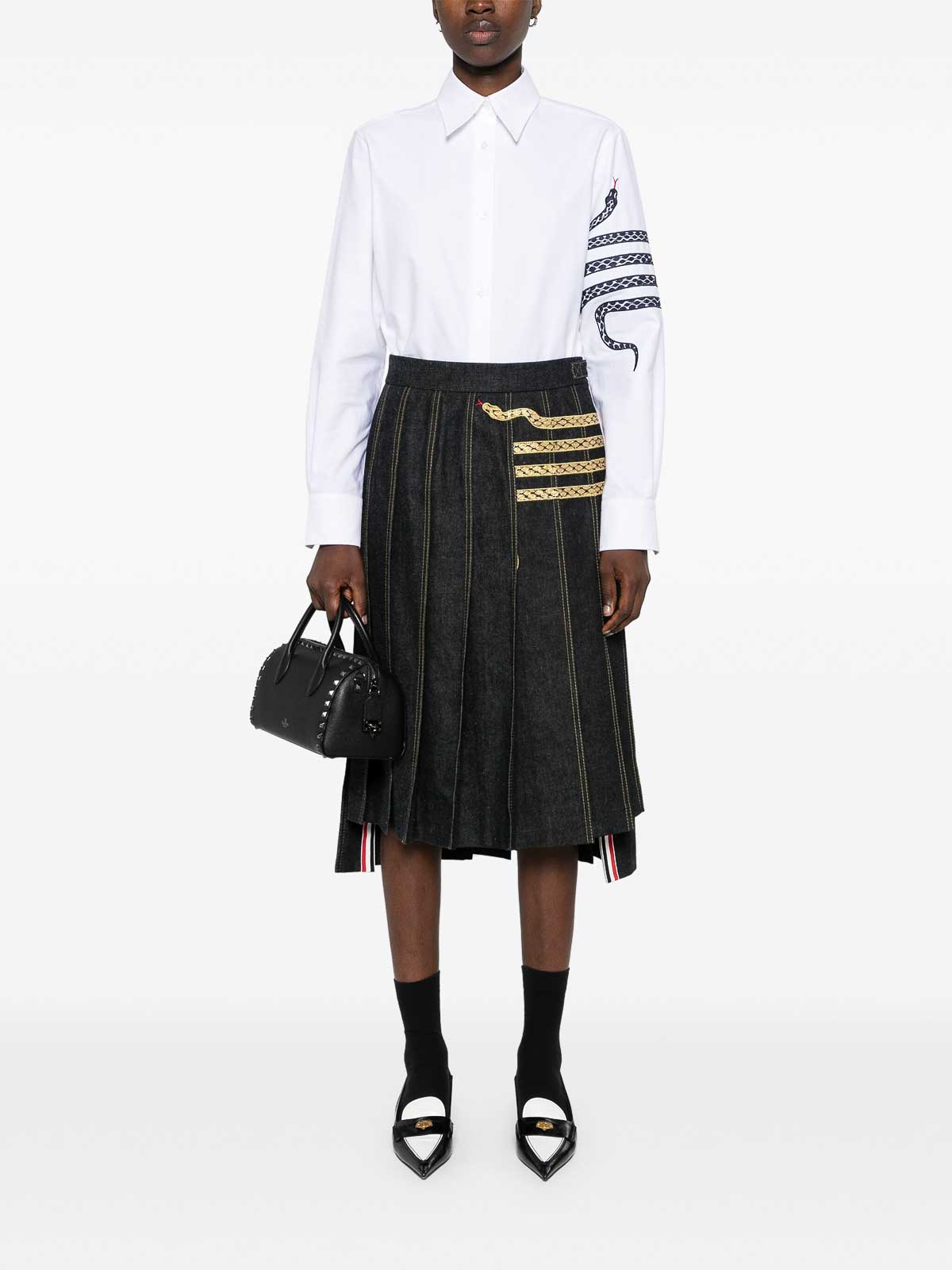 Snake 4-Bar Cotton Shirt FLL162EE1187100 (Thom Browne / シャツ・ブラウス ) | Thom Browne (トム・ブラウン)(1)