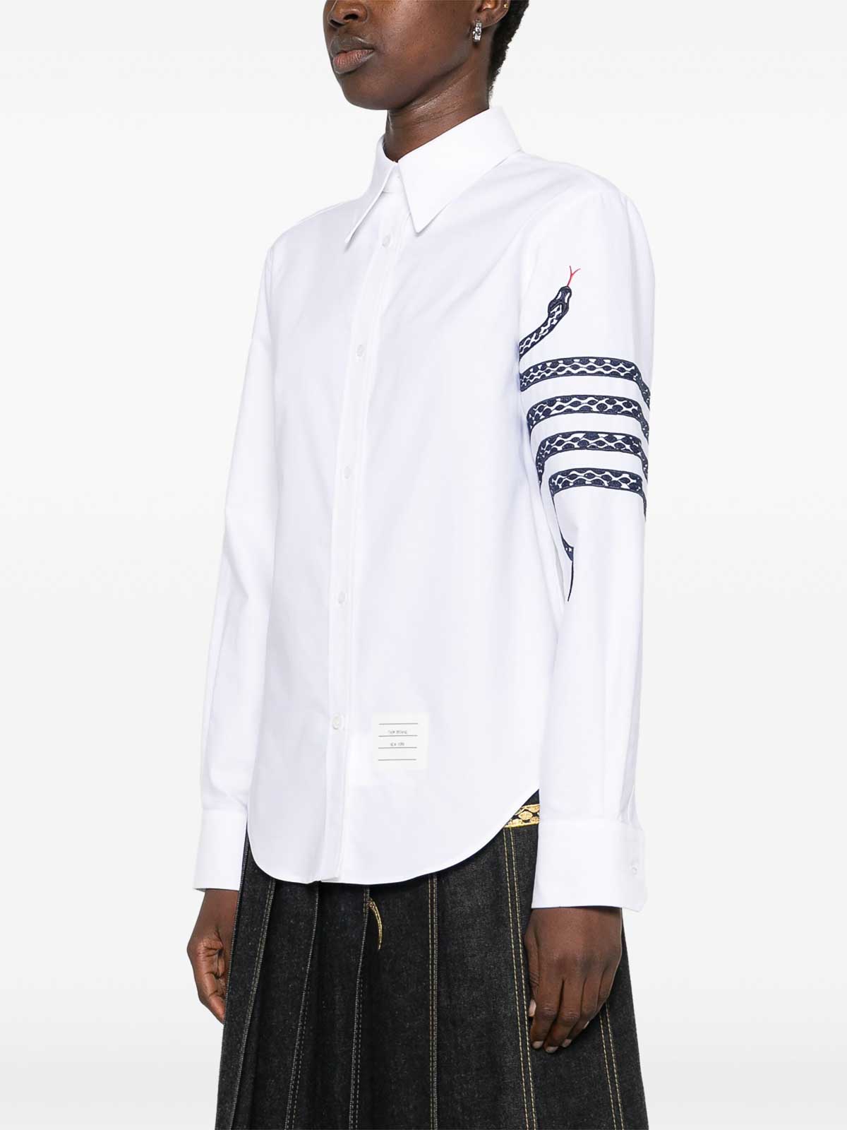 Snake 4-Bar Cotton Shirt FLL162EE1187100 (Thom Browne / シャツ・ブラウス ) | Thom Browne (トム・ブラウン)(2)